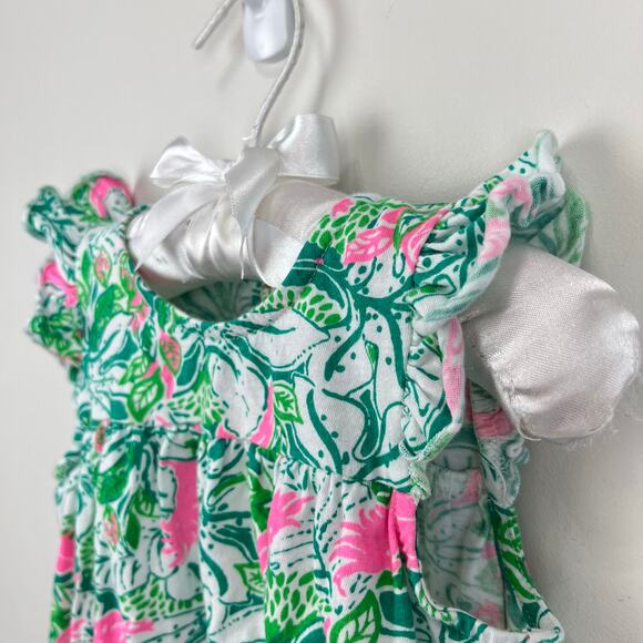 Lilly Pulitzer Cecily Infant Dress Botanical Green Just Wing It 18-24 Months - Picture 5 of 12